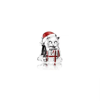 DIY Christmas Charm Bracelet with Santa Reindeer Snowman Tree Train Beads in Silver 925 YY0404