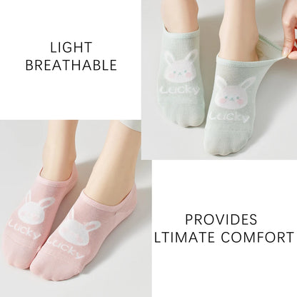 Women Kawaii Lucky Rabbit No Show Cotton Invisible Socks