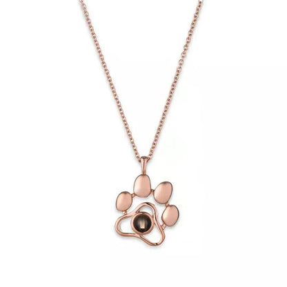 100 Languages I Love You Paw Print Projection Necklace for Women