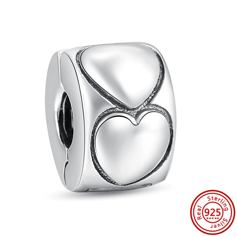 Silver Animal Hearts Infinity Crown Bead Charms Bracelet for Women 925 Sterling Silver Jewelry Y709