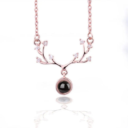 100 Languages I Love You Projection Pendant Necklace for Women gold-10