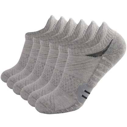 6 Pairs Men Sports Running Heavy Cushion Anti Slip Socks