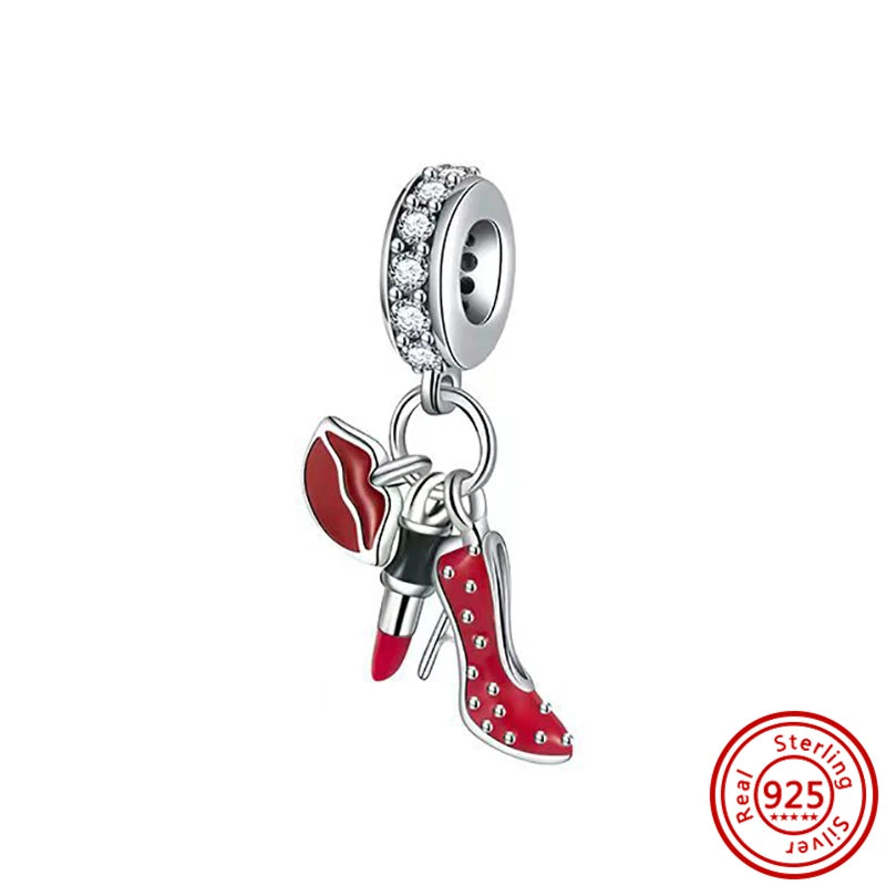 925 Sterling Silver Travel-Themed Charm Beads for Bracelets RS162