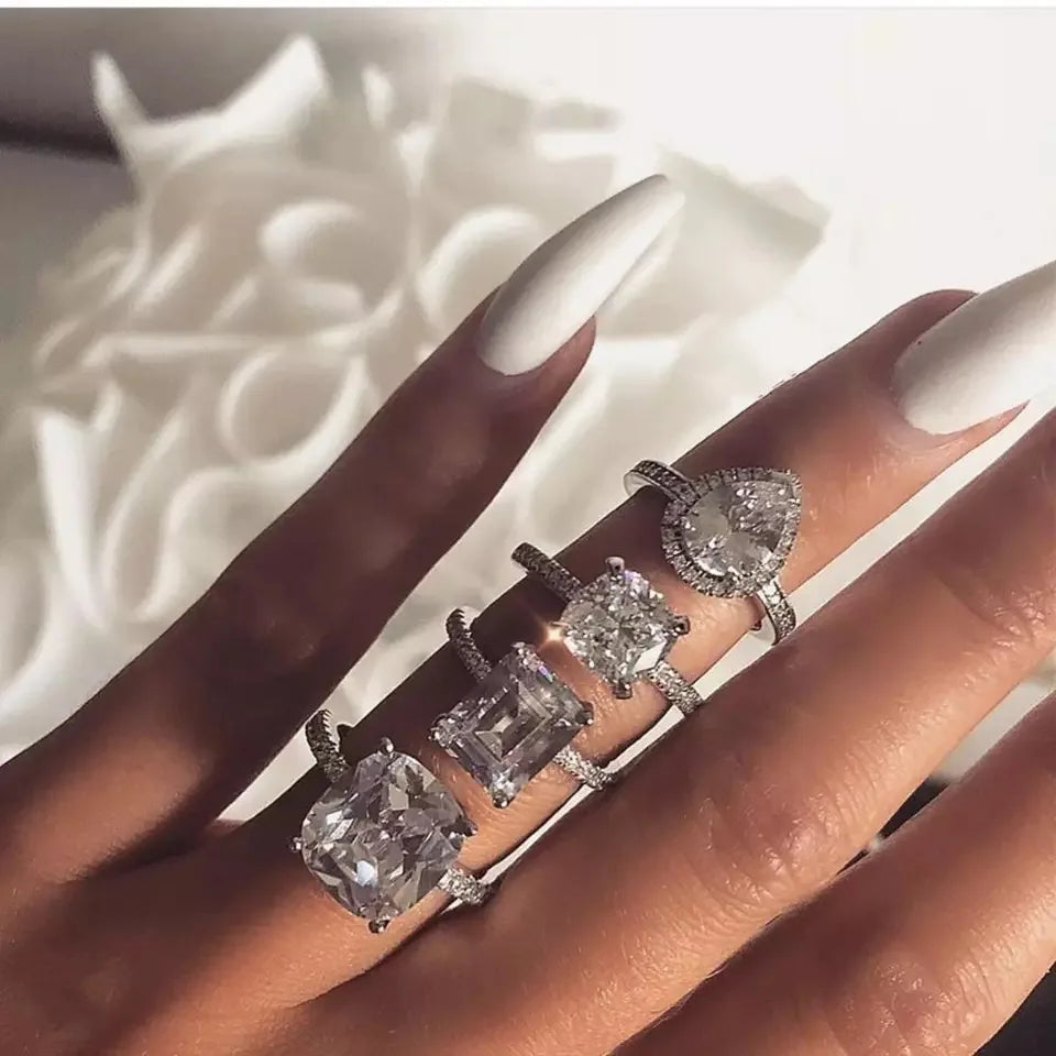 Fashion Anniversary Ring 925 Sterling Silver Moissanite Wedding Band for Women and Men