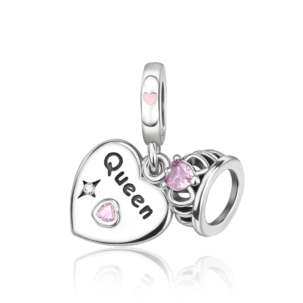 925 Sterling Silver Heart Wings Infinity Charm Gift Box Compatible with Pendant Bracelet Necklace for Ladies DIY Fine Jewelry