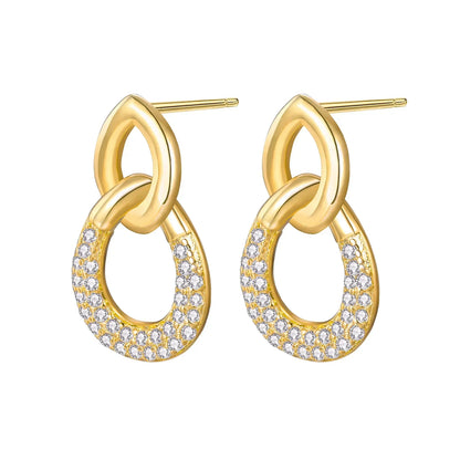 925 Sterling Silver Gold Hoop Earrings Halloween Pumpkin Skull Christmas Tree Zircon Studs for Women DIY Jewelry