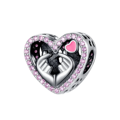 Original 925 Sterling Silver Heart Star Hot Air Balloon Puzzle Charms with Zircon for DIY Necklace and Bracelet Jewelry Gift