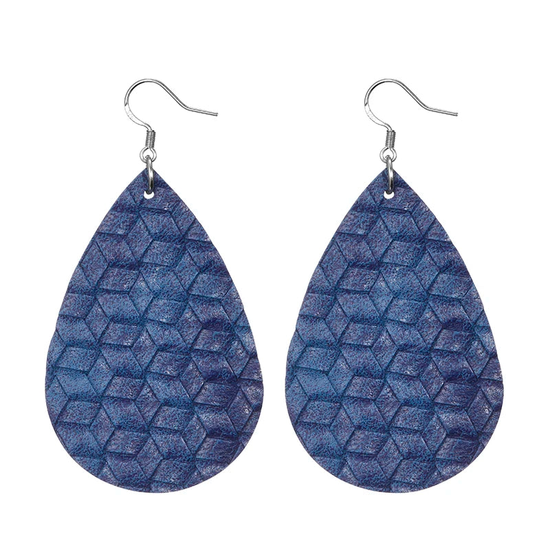 Elegant Faux Leather Teardrop Earrings for Women Lightweight Dangle Fashion Jewelry