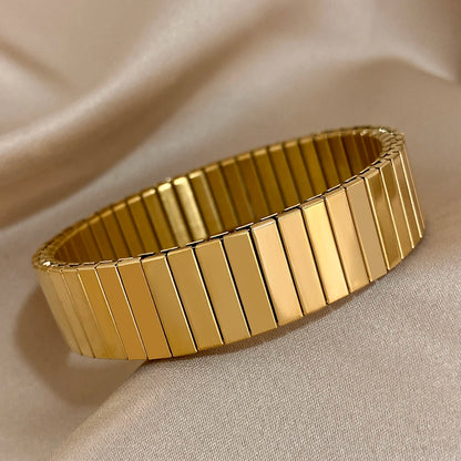 Vintage Punk Stainless Steel Mesh Cuff Bracelet for Women and Men