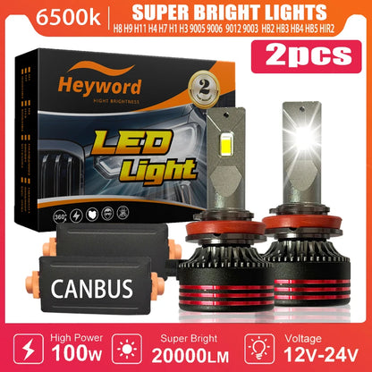 Heyword M8 Pro 160W 12000LM 6000K LED Headlights High Low Beam