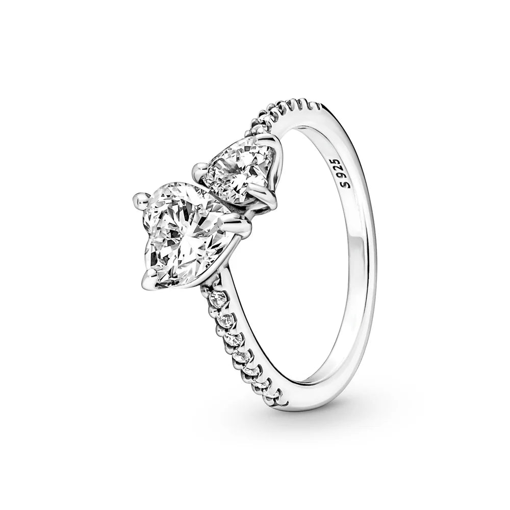 Heartfelt Elegance Red Pink Heart Zircon Ring for Women Sizes 6 to 9 PAR285