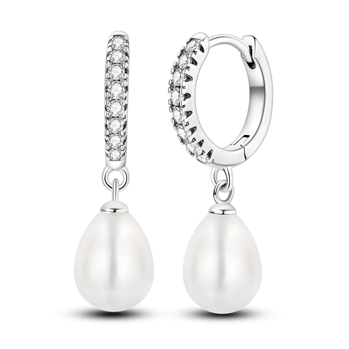 925 Silver Geometric Hoop Earrings for Women with Zircon Moon and Heart Design Fashion Jewelry Gift