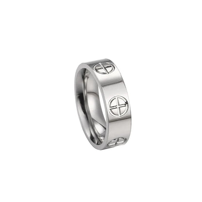 Luxurious Gold Stainless Steel Cross Rings for Couples – Timeless Wedding Jewelry Gift