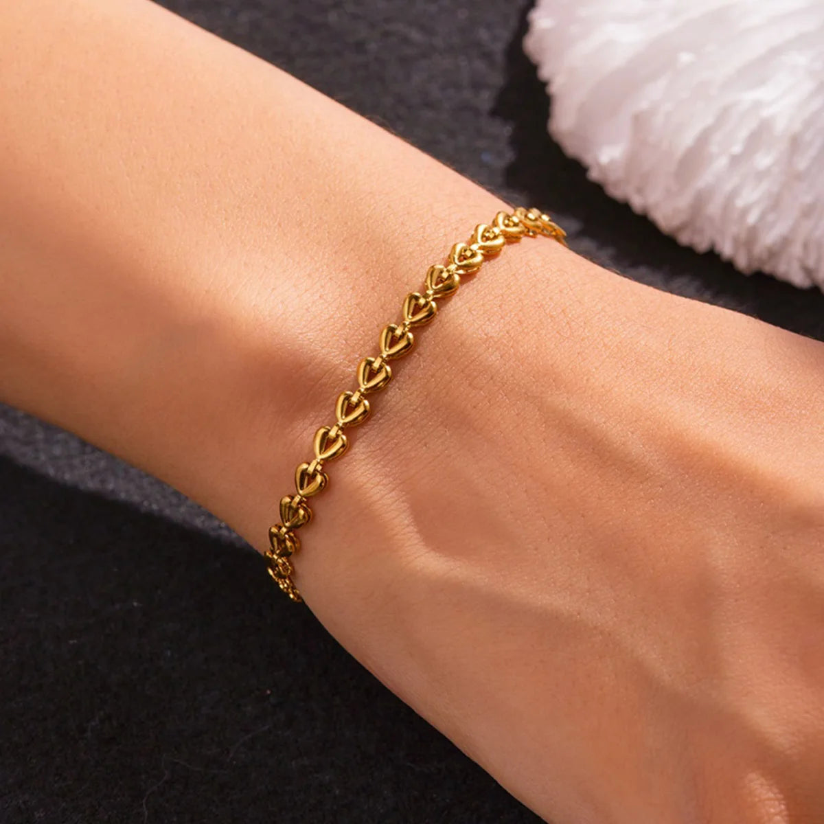 Stainless Steel Hollow Love Heart Bracelets for Men and Women Adjustable Minimalist Bangles Romantic Party Jewelry