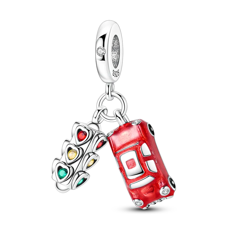 925 Sterling Silver Pumpkin Charm With Zircon Inlay
