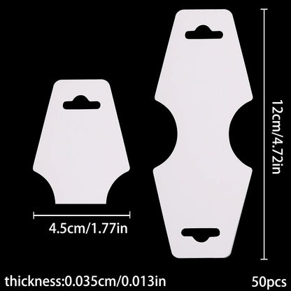 50 Pieces Bracelet Jewelry Packaging Cards in White and Black Blank Paper for Elegant Display and Storage