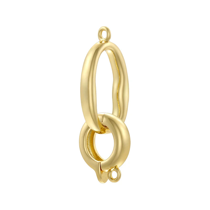 ZHUKOU 18K Gold Plated Connector Clasps for Jewelry Crafting in Four Elegant Styles