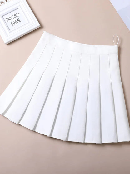 Brown High Waist Pleated Mini Skirt Harajuku Korean Style