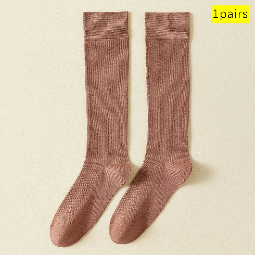Lightweight Stackable Seamless Cotton Blend Mid Calf Socks