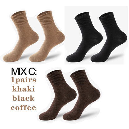 3 Pairs Womens All Season Cotton Cushion Mid Calf Socks