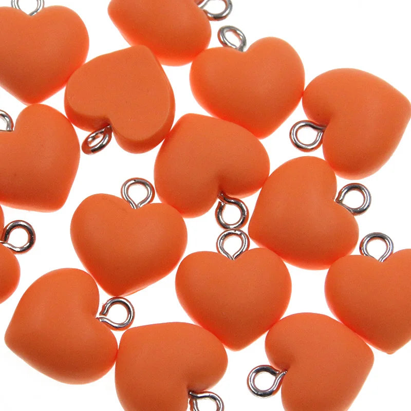 Sweet Bell 9 Color Resin Heart Charms Set for DIY Jewelry and Accessories