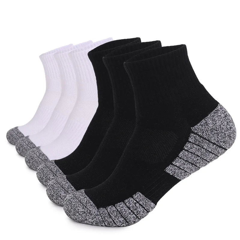 6 Pairs Mens Thermal Terry Hiking Socks Mid Crew Cushioned