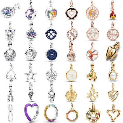 2025 Hot Selling 925 Silver ME Series Golden Tooth Elephant Pendant for European Original ME Bracelet DIY Charm Jewelry