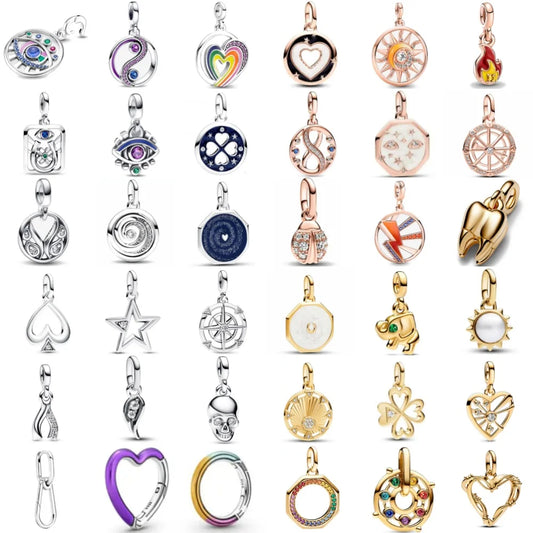 2025 Hot Selling 925 Silver ME Series Golden Tooth Elephant Pendant for European Original ME Bracelet DIY Charm Jewelry