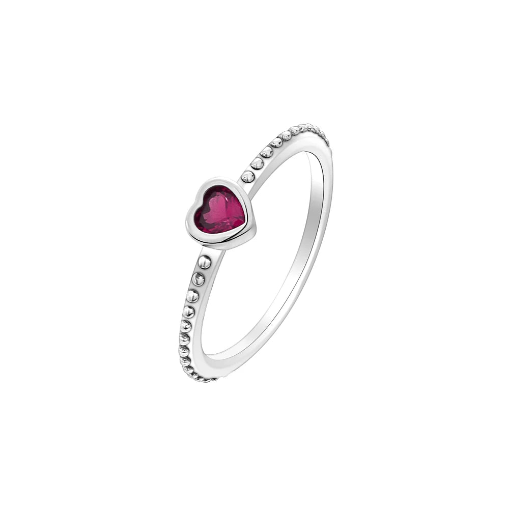 925 Silver Heart Charm Rings for Bracelets with Zircon Stones - Classic 2024 Design P2390