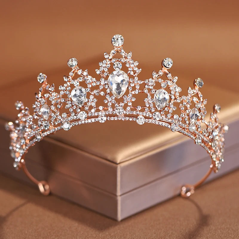 Elegant Purple Crystal Rhinestone Crown for Women