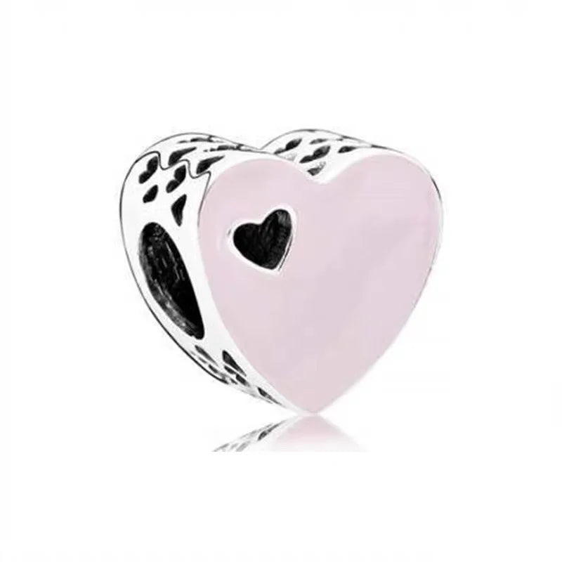 Hot Pink Murano Glass Charm Bead For 925 Bracelet Pendant