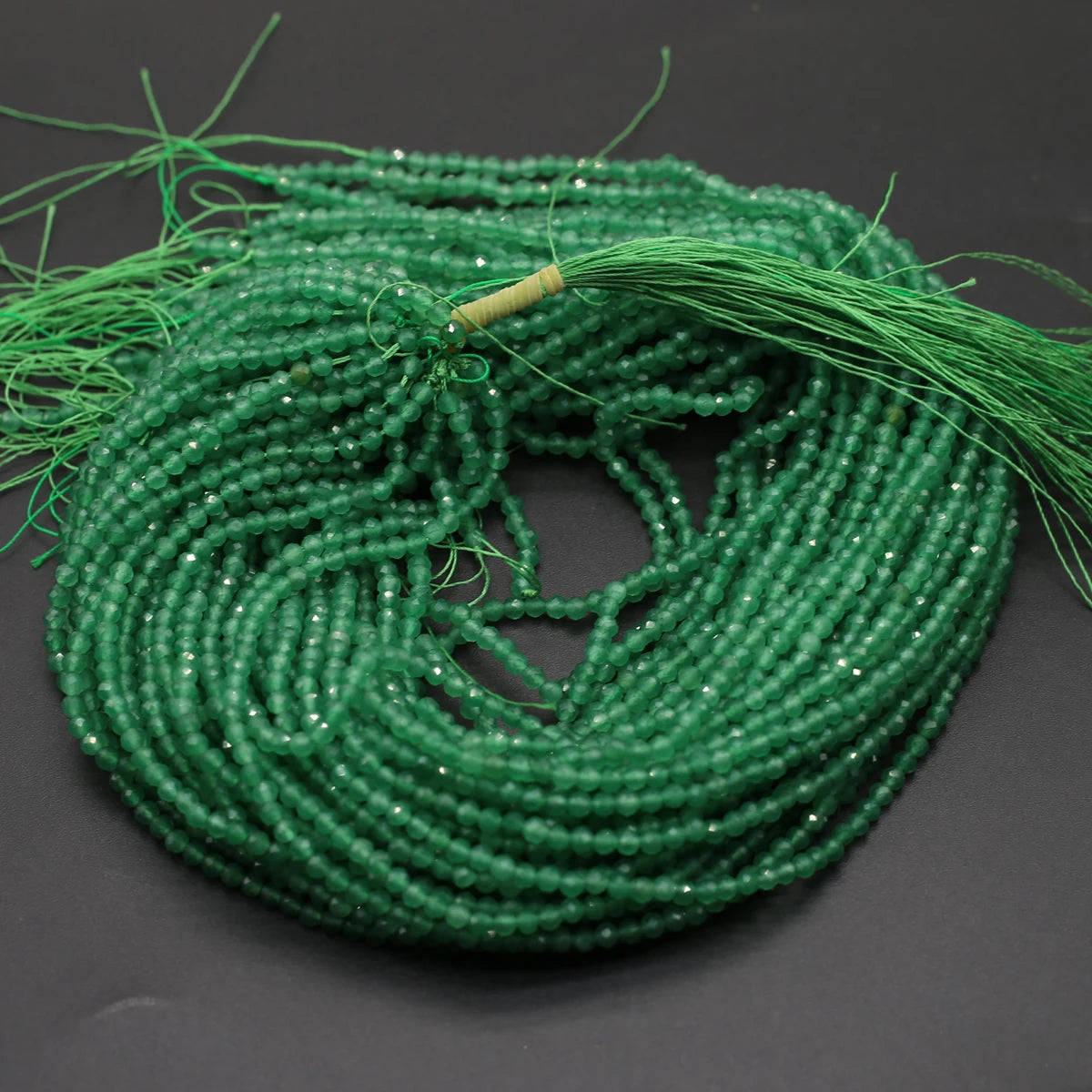 Green Agate Faceted Spacer Beads for DIY Jewelry Making - Necklace and Bracelet Accessories 38cm