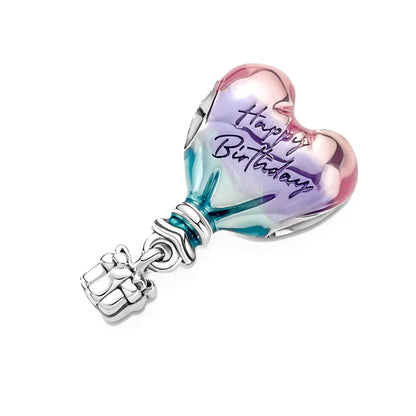 925 Silver Flower Bead Pendant for European Bracelet DIY Jewelry P1050