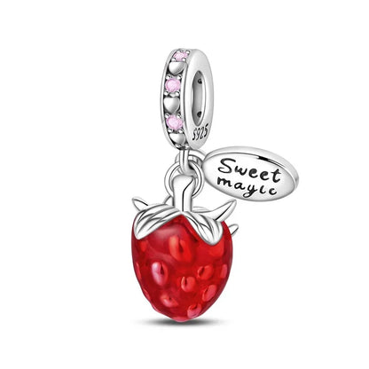 925 Sterling Silver Summer Charms Beads Ice Cream Fruit Candy Cake Zircon DIY Jewelry for Necklace and Bracelet Gifts