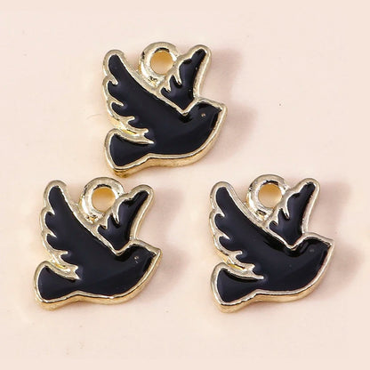 10 Pieces Mixed Cute Animal Charms Enamel Butterfly Cow Snail Cat Rabbit Deer Pendants for DIY Jewelry Making