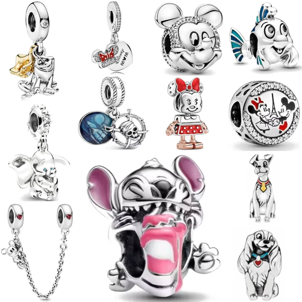 Exquisite 925 Silver Animal Bead Collection Featuring Fish Dog Duck and Pig Pendants for European DIY Bracelets