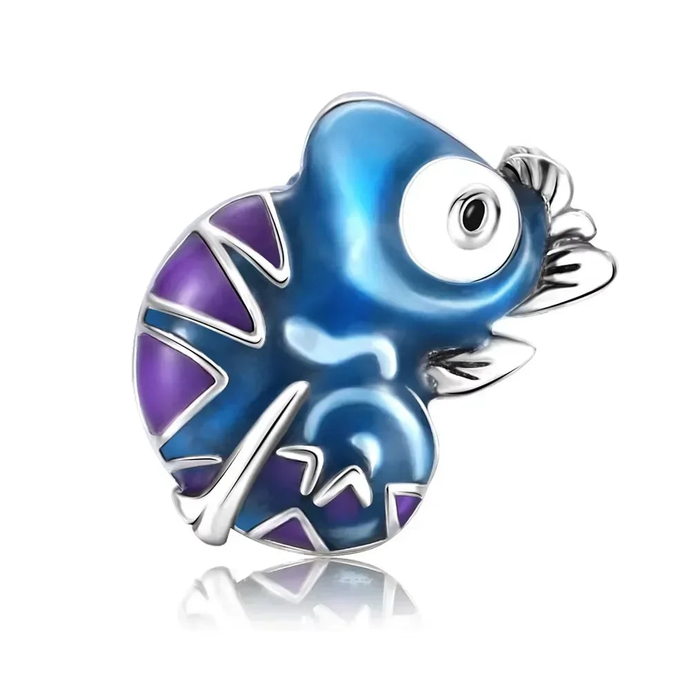925 Sterling Silver Purple Star Animal Heart Flower Charms Beads for DIY Necklace and Bracelet Jewelry Gift
