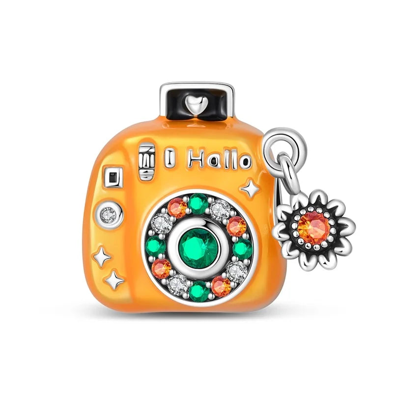 925 Sterling Silver Luminous Lantern Angel Cat Charm