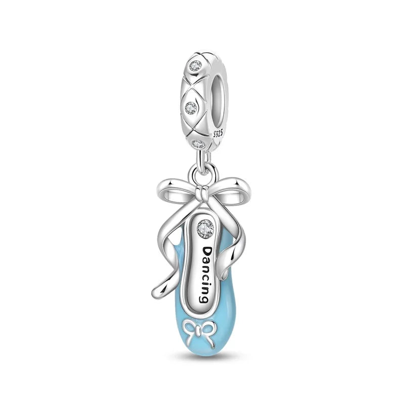 Romantic 925 Sterling Silver Lipstick Charm Pendant with Zircon for Womens Bracelets Necklaces DIY Jewelry Gift