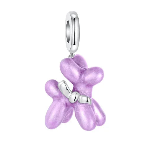 Sparkling Purple Jellyfish Sterling Silver 925 Charm Bead Birthday Pendant for DIY Bracelet Jewelry