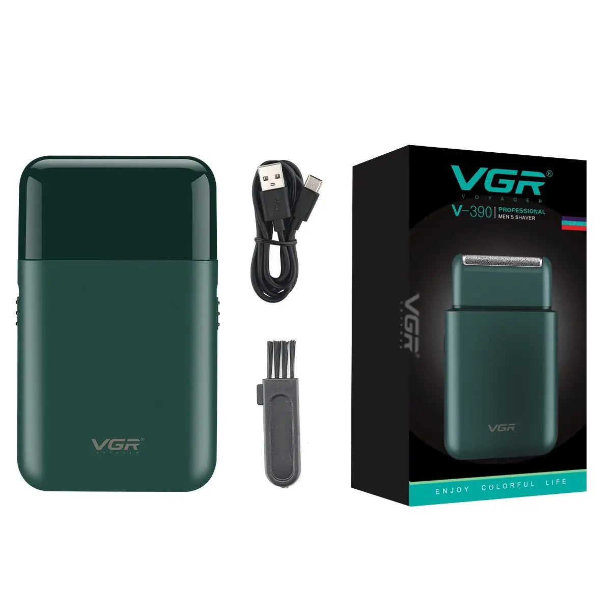 VGR 390 Mini Cordless Beard Trimmer Razor for Men USB 1