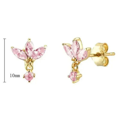 925 Sterling Silver Tiny Stud Earrings Colorful Crystal Luxury Jewelry LN0174-11