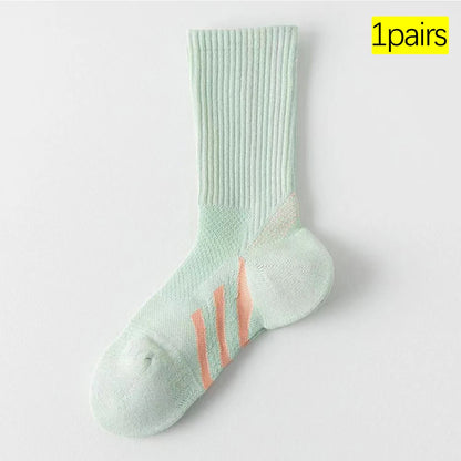 Women Mid Calf Arch Support Cushioned Sports Socks For Tennis