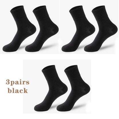 3 Pairs Womens All Season Cotton Cushion Mid Calf Socks
