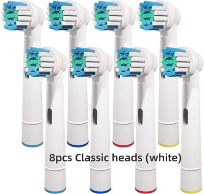 Toothbrush Replacement Heads Refill for Oral B Electric Toothbrush Pro1000 Pro 3000 Pro5000 Pro7000 Vitality Floss Action - 16 Pack 8 Classic (white)