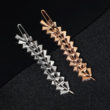Elegant Cubic Zirconia Leaf Hair Clips for Bridal and Wedding Style