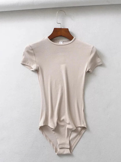 Summer Women Slim Short Sleeve Bodysuit Romper Jumpsuit