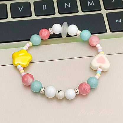 Handmade Star Double Layer Cream Beaded Bracelet for Women