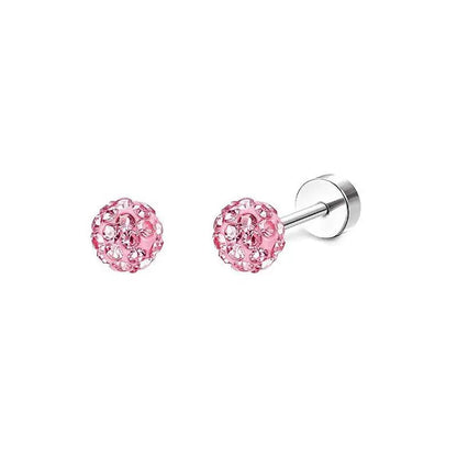 2PCS Set Stainless Steel Heart Moon Stud Earrings for Women Trendy Ear Tragus Cartilage Body Piercing