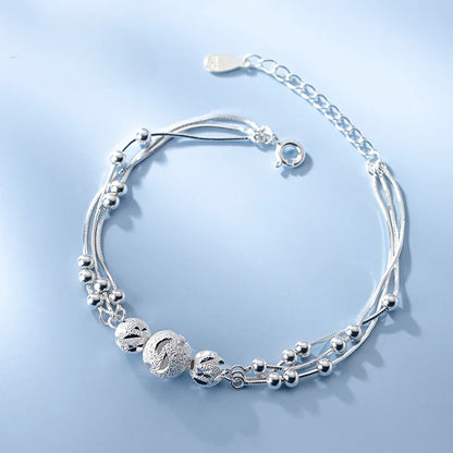 Timeless Elegance: 925 Sterling Silver Heart Tassel Bracelet for Women
